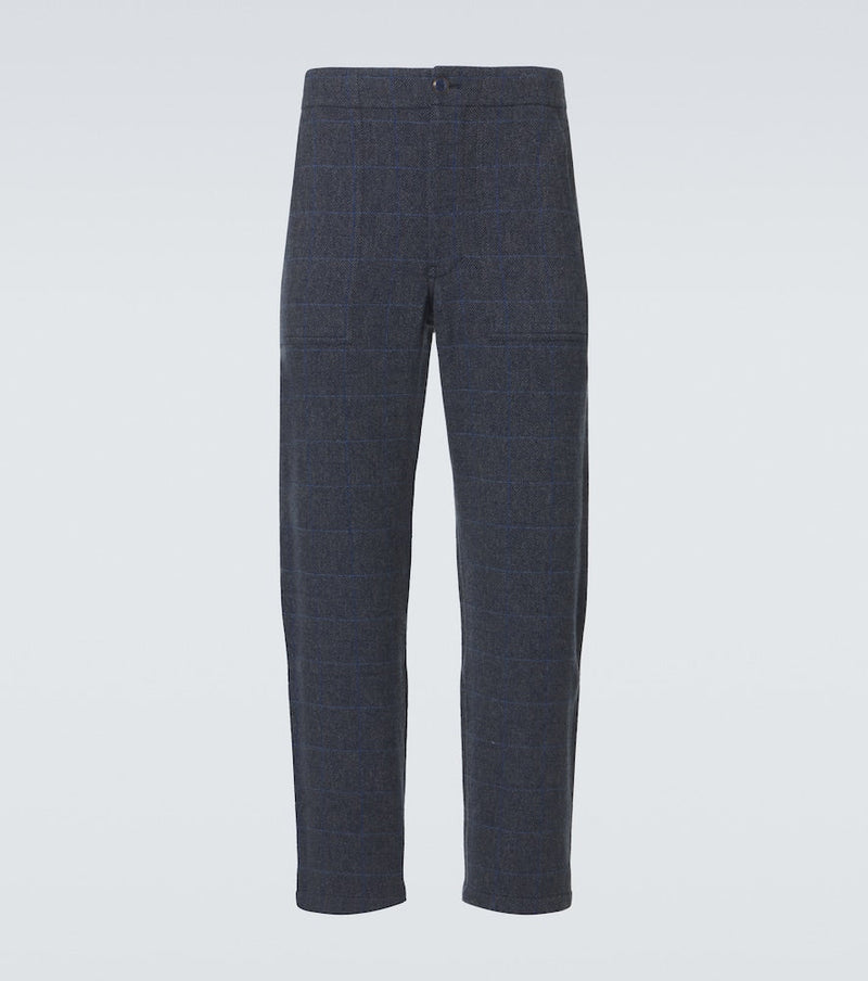 God's True Cashmere Herringbone checked cashmere straight pants