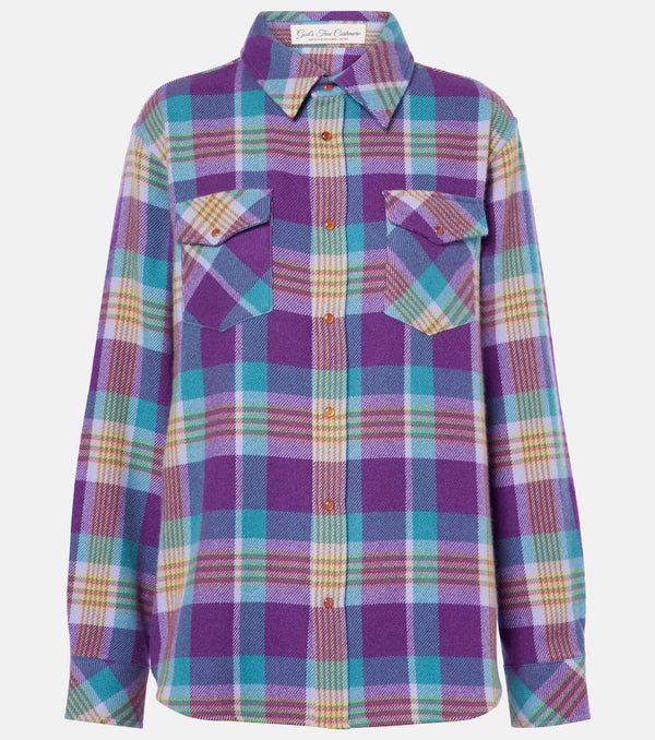 God's True Cashmere Jean's Glade plaid cashmere shirt