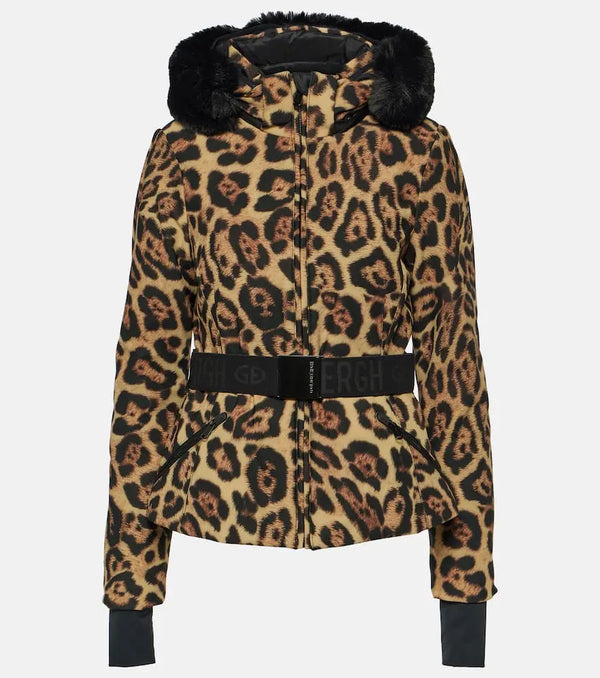 Goldbergh Fierce leopard-print faux fur down jacket | LYBSTORE