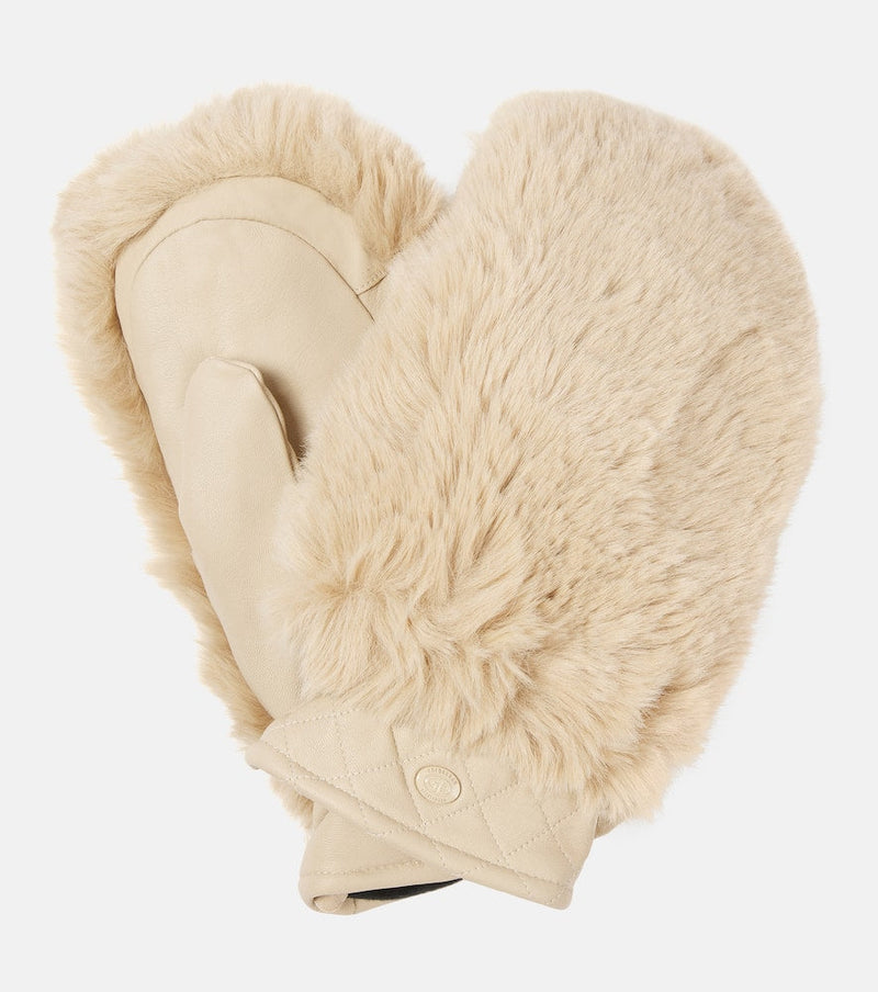 Goldbergh Hill faux fur-trimmed leather ski mittens