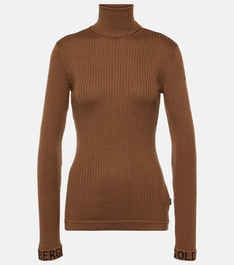 Goldbergh Mira ribbed-knit turtleneck top | LYBSTORE