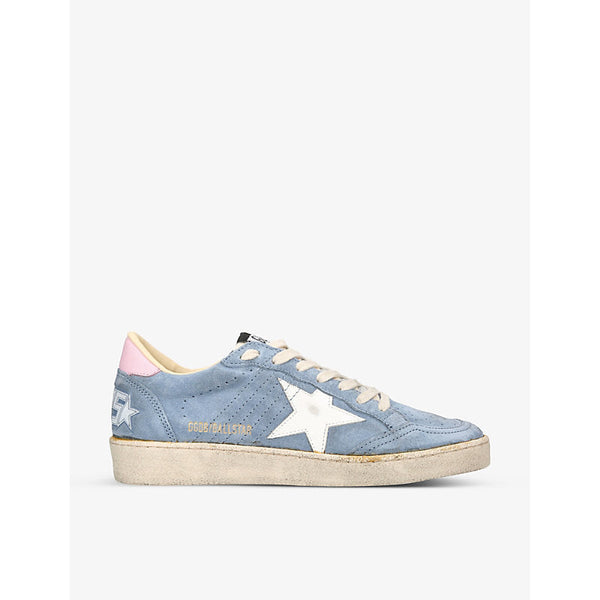 Womens Golden Goose Women's Ball Star 50758 distressed suede low-top trainers