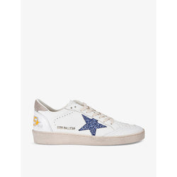 Womens Golden Goose Women's Ballstar 11871 glitter-star leather low-top trainers