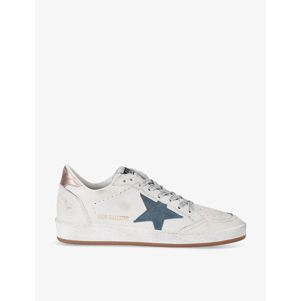 Womens Golden Goose Women's Ballstar 11918 star-embroidered leather low-top trainers