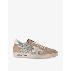 Golden Goose Ballstar 65199 glitter-embellished suede low-top trainerse