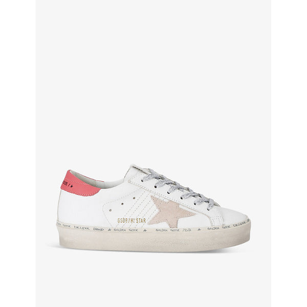 Womens Golden Goose Hi Star 11933 star-embroidered leather low-top trainers