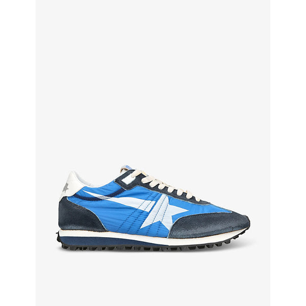 Mens Golden Goose Men's Marathon Runner suede and mesh low-top trainers