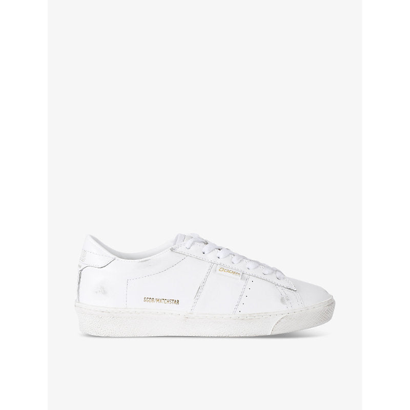 Womens Golden Goose Women's Matchstar 10100 leather low-top trainers