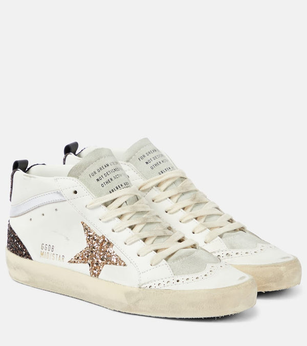 Golden Goose Mid Star glitter leather sneakers