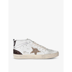 Womens Golden Goose Women's Midstar 11923 star-embroidered mid-top leather trainers