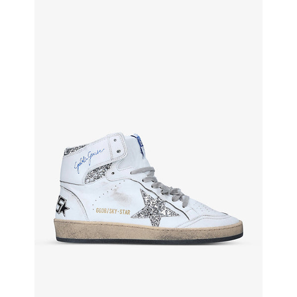 Womens Golden Goose Women's Sky Star 80185 leather high-top trainers