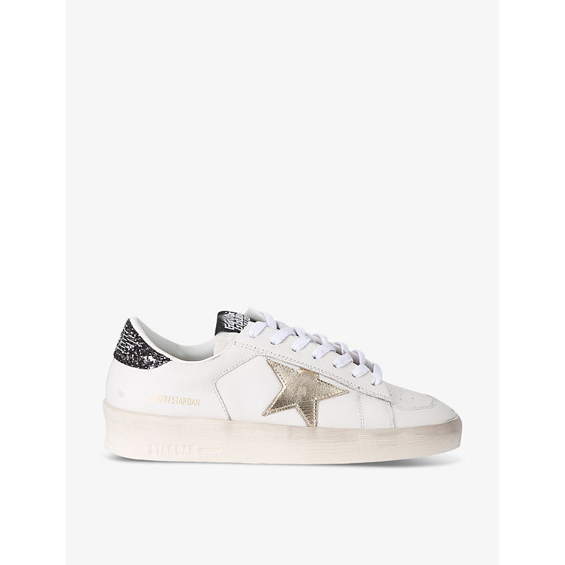 Womens Golden Goose Women's Stardan 11938 star-embroidered leather low-top trainers