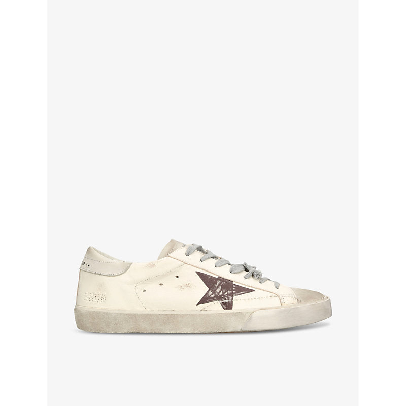 Mens Golden Goose Men's Super-Star leather low-top trainers