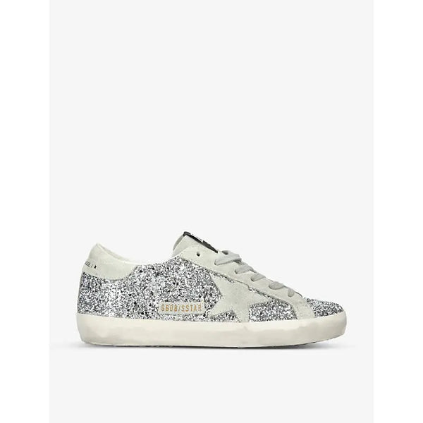 Golden Goose Super Star suede-star glitter-embellished trainers