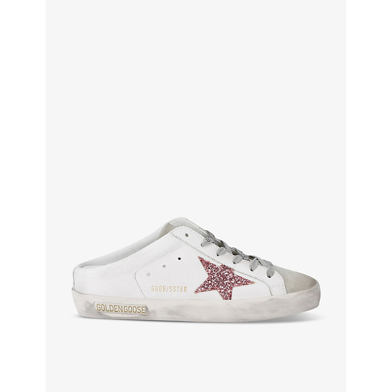 Womens Golden Goose Women's Superstar Sabot backless leather low-top trainers