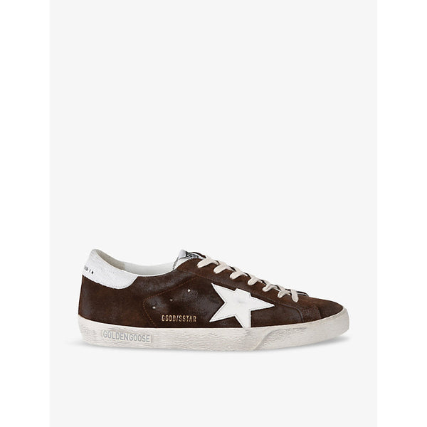 Mens Golden Goose Men's Superstar star-embroidered suede low-top trainers