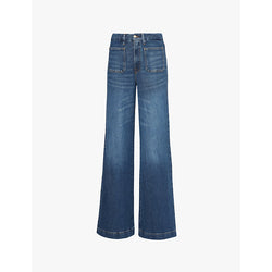 Good American Good Waist Palazzo high-rise wide-leg jeans