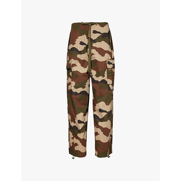 Womens Good American Parachute camouflage-print straight-leg mid-rise cotton trousers