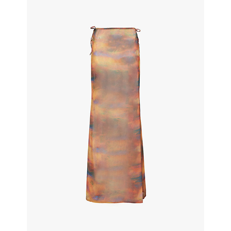 Womens Gracejacob Stormi abstract-print chiffon maxi skirt