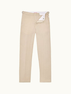 Griffon Linen - 007 Taupe Tailored Fit Linen Trousers