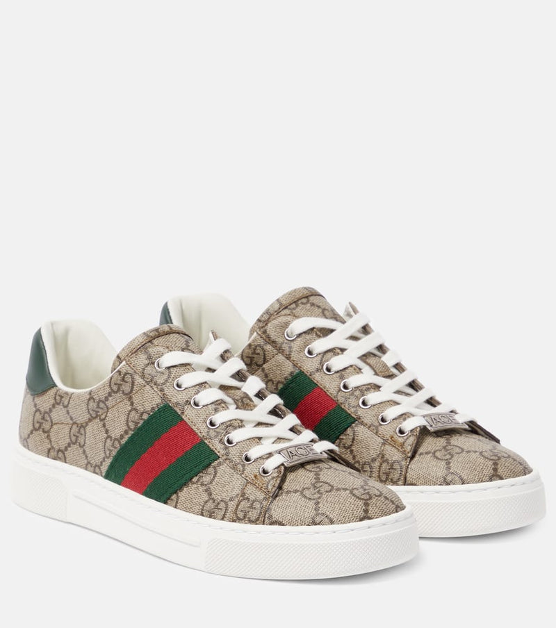 Gucci Ace leather-trimmed GG sneakers