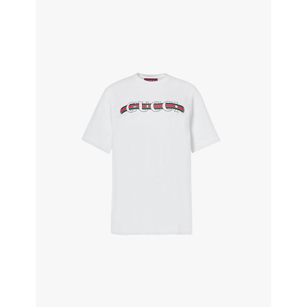 Womens Gucci Ancora brand-print cotton-jersey T-shirt