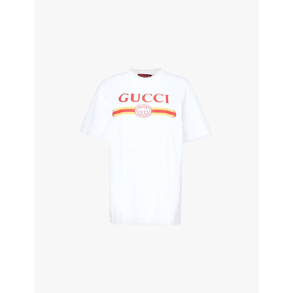 Womens Gucci Ancora logo-print cotton-jersey T-shirt