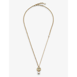 Gucci Blondie interlocking G-charm gold-toned metal and faux-pearl necklace