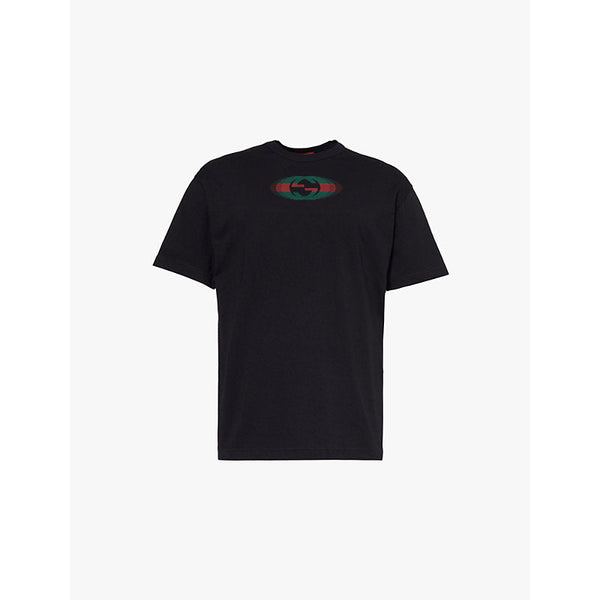 Mens Gucci Brand-print crew-neck regular-fit cotton-jersey T-shirt