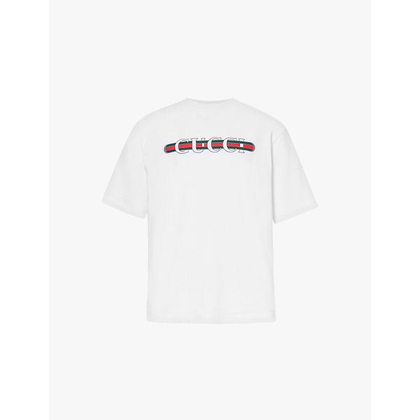 Mens Gucci Brand-print regular-fit cotton-jersey T-shirt