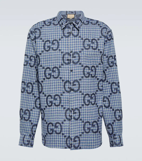 Gucci Checked logo wool shirt