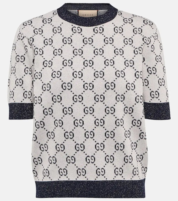 Gucci Cotton-blend lamé top