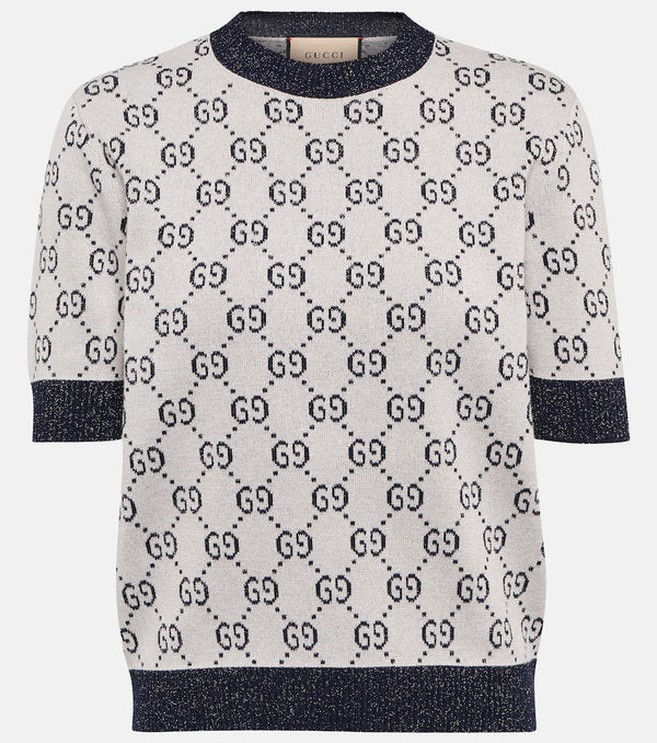 Gucci Cotton-blend lamé top