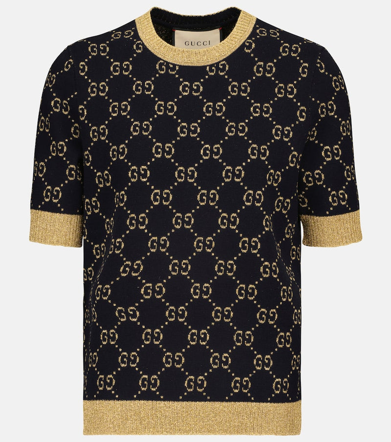 Gucci Cotton-blend lamé top