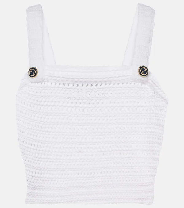 Gucci Crochet cotton crop top | LYBSTORE