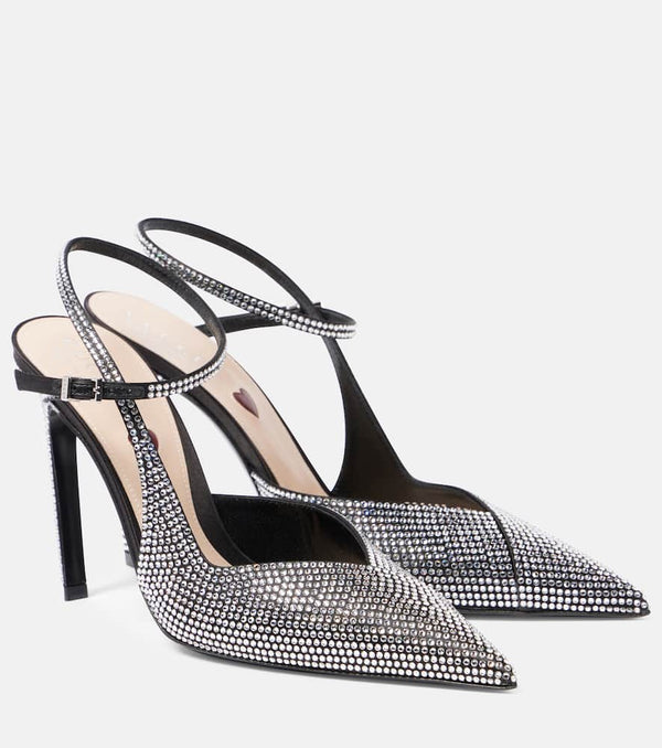 Gucci Crystal-embellished satin pumps