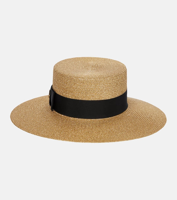 Gucci Embellished lamé straw hat