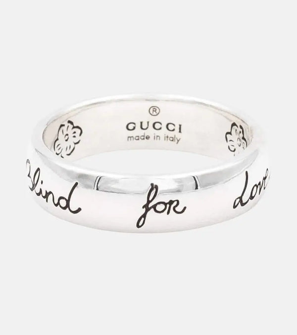 Gucci Engraved sterling silver ring | LYBSTORE