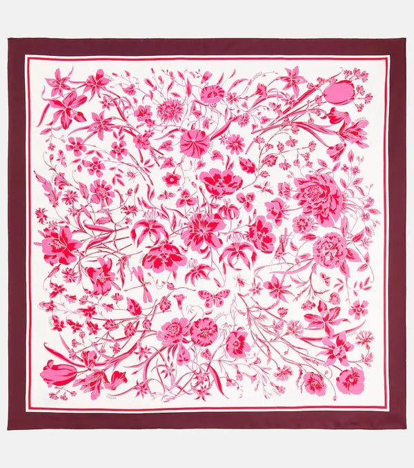 Gucci Floral silk twill scarf | LYBSTORE