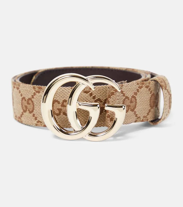 Gucci GG Marmont leather-trimmed belt | LYBSTORE