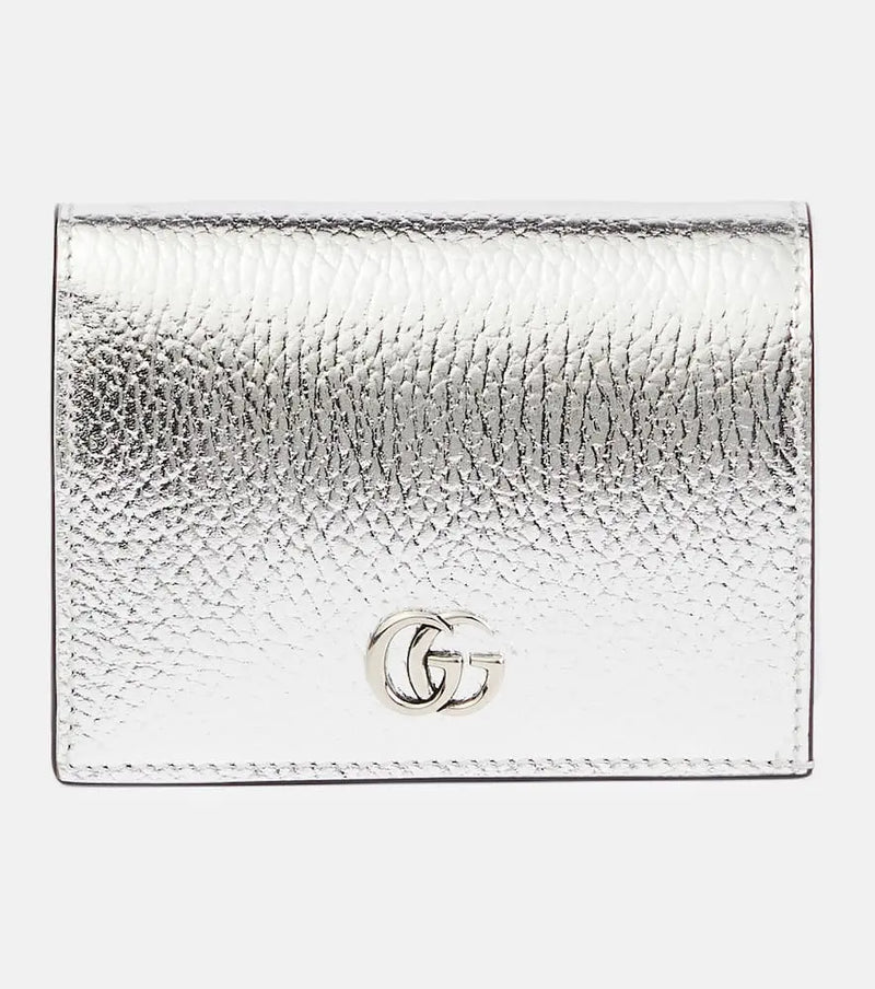 Gucci GG Marmont metallic leather wallet