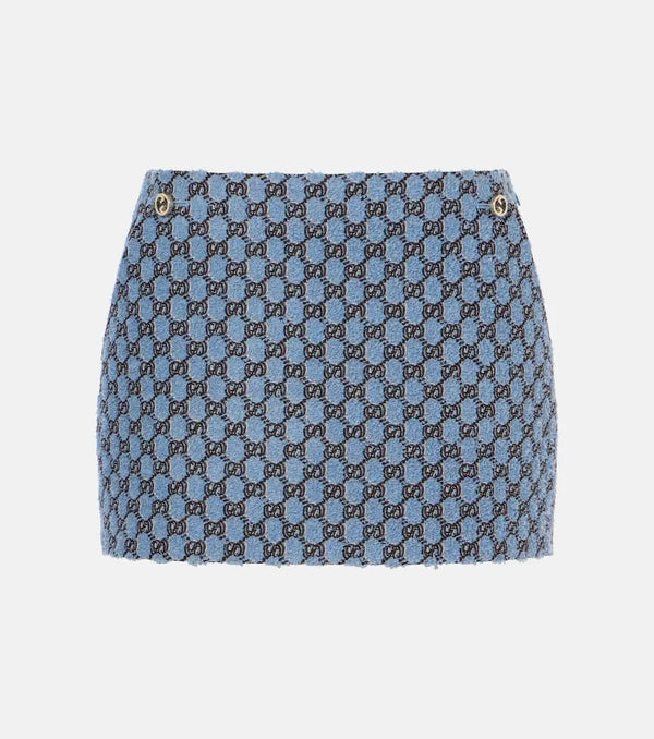 Gucci GG Shadow bouclé miniskirt | LYBSTORE