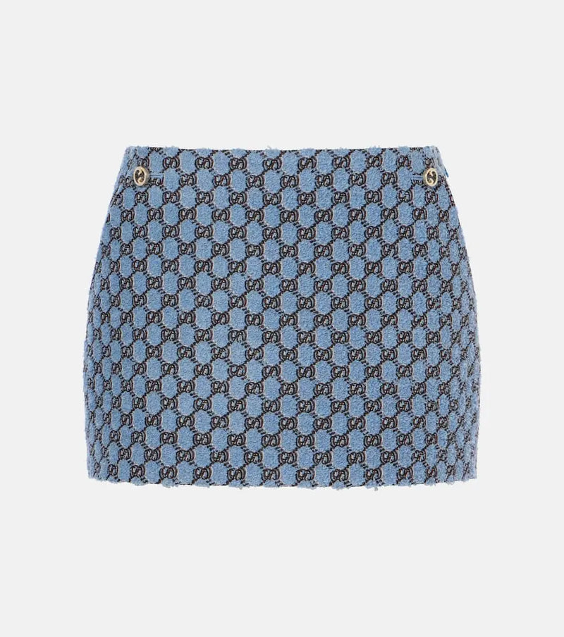 Gucci GG Shadow bouclé miniskirt | LYBSTORE