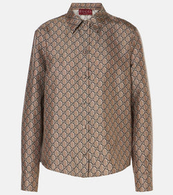 Gucci GG Shadow silk satin shirt