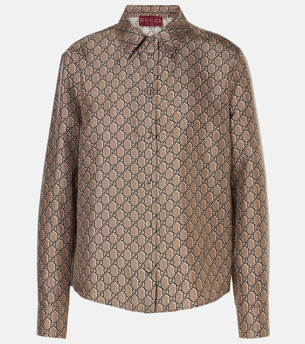 Gucci GG Shadow silk satin shirt | LYBSTORE