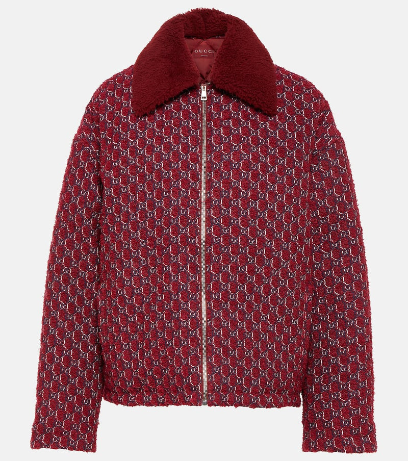 Gucci GG Shadow wool-blend bouclé bomber jacket