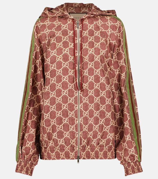 Gucci GG Supreme printed silk twill hoodie | LYBSTORE