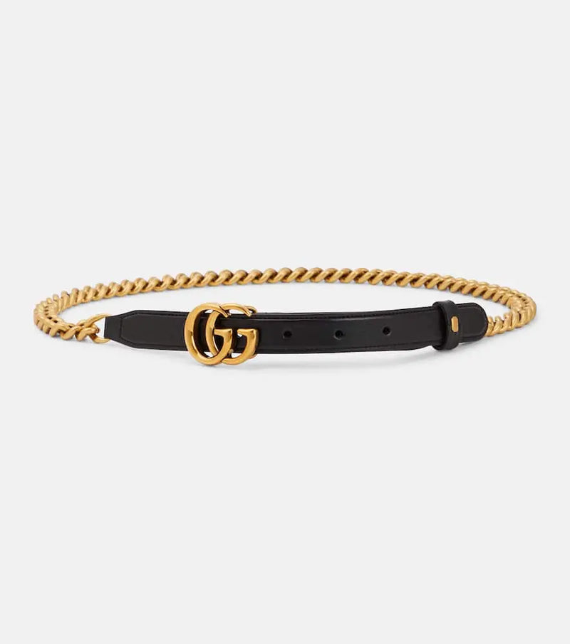 Gucci GG chain and leather belt | LYBSTORE