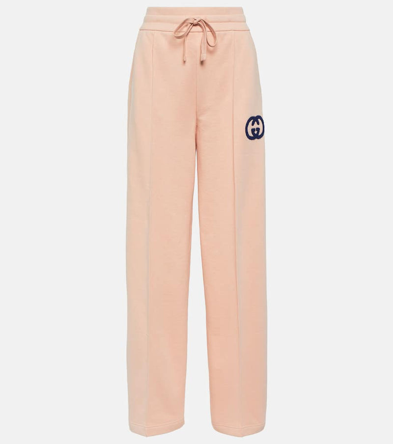 Gucci GG embroidered cotton jersey sweatpants