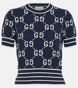 Gucci GG jacquard cotton-blend top